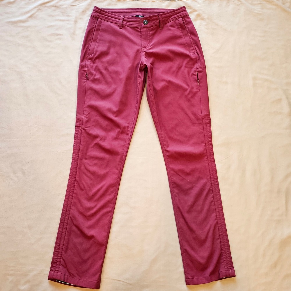 KUHL Splash Straight Leg Hiking Pants Womens 2 Reg Dark Red Outdoor Trail Travel